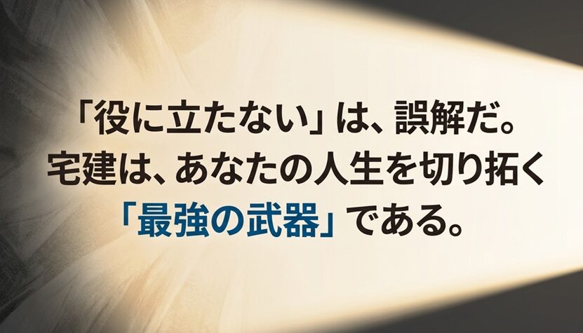 宅建は役に立たないは誤解。人生を切り拓く最強の武器であるというメッセージ