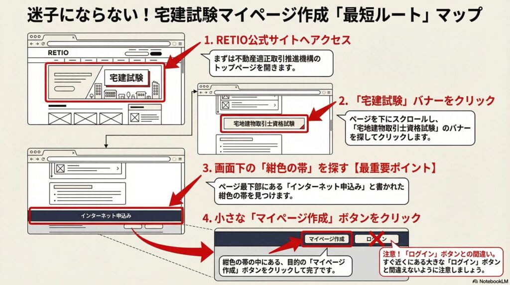 宅建マイページ作成最短ルートマップ