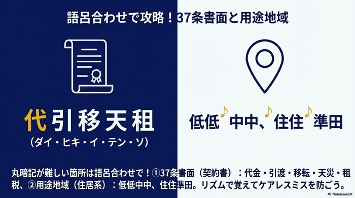 語呂合わせで攻略!37条書面と用途地域