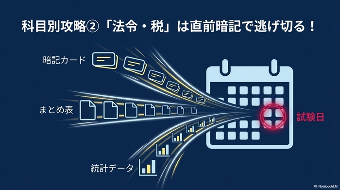 科目別攻略② 「法令・税」は直前暗記で逃げ切る!
