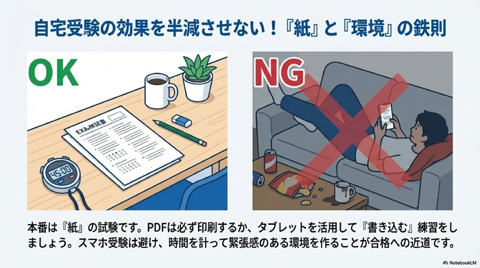 自宅受験の効果を半減させない!「紙」と「環境」の鉄則