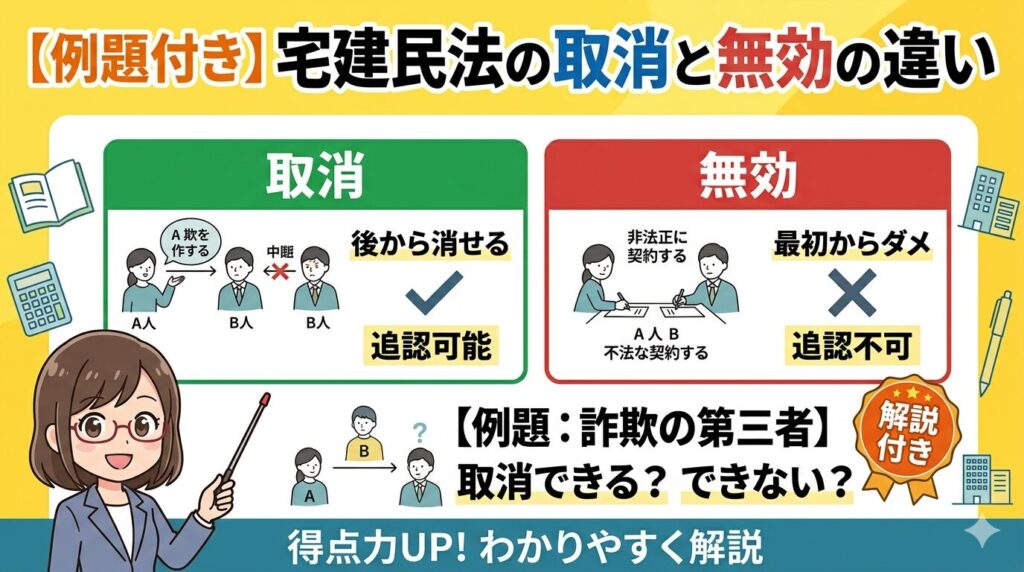 宅建民法の取消と無効の違い（図解）